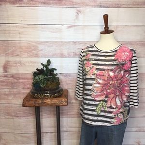 Christopher Banks Striped Graphic T